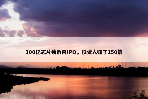 300亿芯片独角兽IPO，投资人赚了150倍