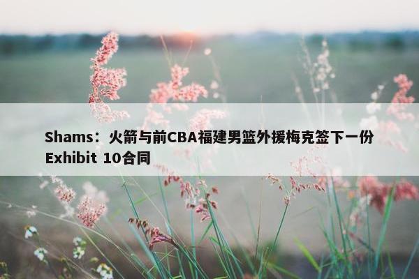 Shams：火箭与前CBA福建男篮外援梅克签下一份Exhibit 10合同