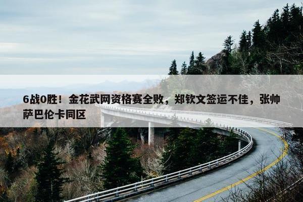 6战0胜！金花武网资格赛全败，郑钦文签运不佳，张帅萨巴伦卡同区