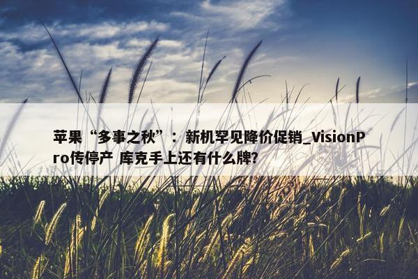 苹果“多事之秋”：新机罕见降价促销_VisionPro传停产 库克手上还有什么牌？