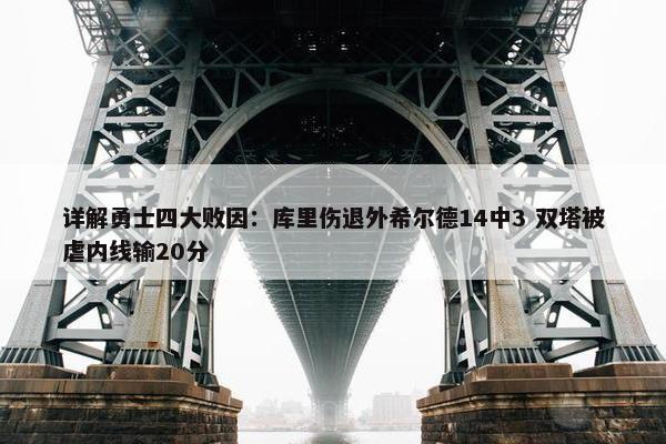 详解勇士四大败因：库里伤退外希尔德14中3 双塔被虐内线输20分